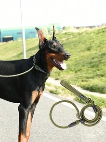 1 pieza Correa para mascotas militar verde reflectante con cuerda P adecuada para perros medianos y grandes - Verde militar - Ver 1