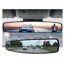 Espejo Retrovisor Panorámico 43cm Para Auto Camioneta Elimina Puntos Ciegos - Negro - Ver 2