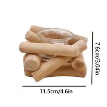 1pc Driftwood Glass Candle Holder Romantic Home Creative Decoration Candlestick Aromatherapy Tabletop Decor - Multicolor - View 10