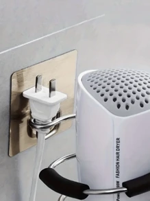 浴室吹风机架护发工具架粘性壁挂式理发店美发工具无胶圈吹风机螺旋架免打孔浴室收纳架墙上商品架子