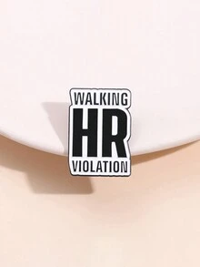 1入組步行人事違規有趣金屬徽章背包或夾克配飾胸針，幾何形狀裝飾，適用於男女日常穿著