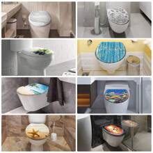 LILIIN 45 X 38cm Stone Pattern Toilet Lid WC Seat With Soft Close Made Of Duroplast And Stainless Steel, Antistatic, Antibacterial, Easy To Clean, Removable For Most Toilet Lids, Wall-Mounted WC - Stones Pattern - View 3