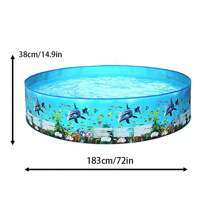 1pc 152CM/183CM Blue PVC Pool, Thickened Outdoor Household Leisure Swimming Pool, Paddling Pool