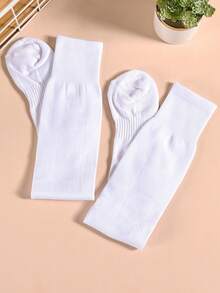 2 Pairs Men's Terry Sole Solid Color Striped Football Socks - Multicolor - View 6