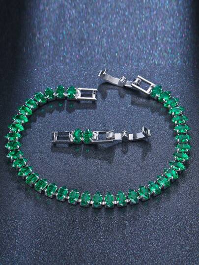 1 chiếc vòng tay dây xích tennis cho nữ và nam, vòng tay phong cách hip hop, vòng tay đính đá zirconia màu sắc sang trọng.