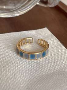 1/6pcs Fashionable Vintage Luxury Niche Design Ins Style High-Quality Diamond & Emerald Adjustable Open Ring, Suitable For Women's Daily Wear, Evening Gala, Photo Shoots, Great Gift For Family & Friends