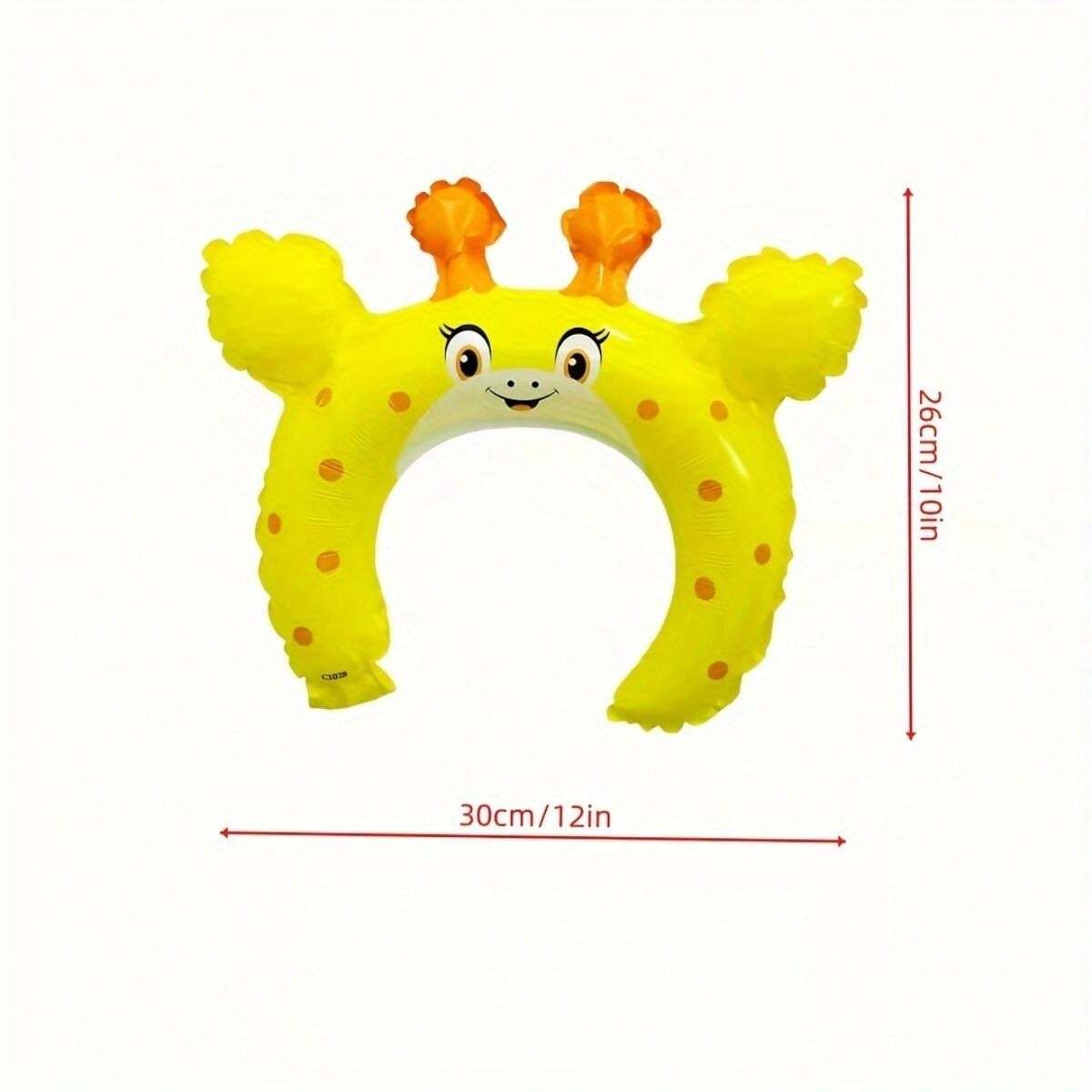 24 Pc Inflatable Headbands With Zoo Animal Patterns, Cartoon Wild