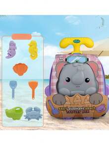Children's Bath Time & Beach Toy Set, Including Beach Bucket, Cart, Shovel, And Other Sand Playing Tools - Multicolor - View 8