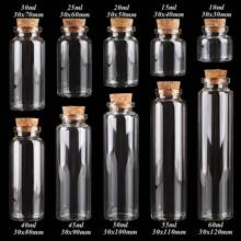24pcs/Lot 10ml/15ml/20ml/25ml/30ml/40ml/45ml/50ml/55ml/60ml Transparent Glass Bottles With Cork Stopper, DIY Craft Small Bottle, Wishing Bottle, Home Decoration, Storage Jars Best Gifts Birthday Graduation