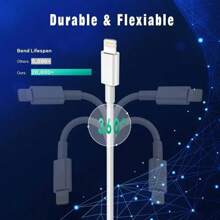 1 pieza/3 piezas Cable USB-C a Lightning, cable de carga rápida y transferencia de datos para teléfonos Apple
