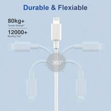 1 pieza/3 piezas Cable USB-C a Lightning, cable de carga rápida y transferencia de datos para teléfonos Apple
