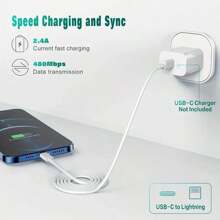 1 pieza/3 piezas Cable USB-C a Lightning, cable de carga rápida y transferencia de datos para teléfonos Apple