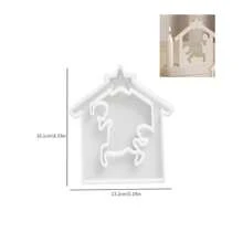 1 pieza Molde de silicona para velas con 1 orificio, 2 orificios o 3 orificios con diseños de castillo, ángel y árbol de Navidad para manualidades con yeso, decoraciones navideñas y regalos hechos a mano