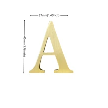1.77 英寸实心黄铜自粘英文字母金属装饰墙贴，自粘字母和数字，适用于房屋地址牌、门牌号装饰、五金配件 - 金色 - 查看 5