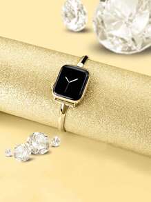 1pc Luxury Shiny Gold Metal Watchband, Compatible With Ultra2, SE, S9/8/7/6/5/4/3/2/1 Series Smartwatch, Fashion Elegant Strap For Young Women, Size 38/40/41mm & 42/44/45/49mm Smartwatch Accessories