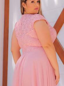 Women Short Dresses - Rusty Rose - View 4