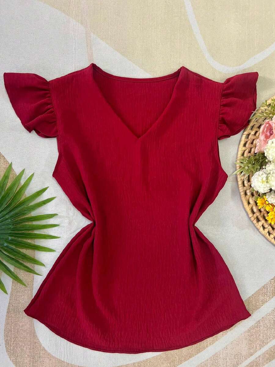 Women Tops - Burgundy - View 1