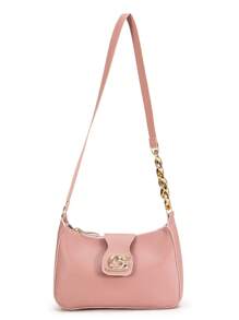 Gaby Show Women's Crescent Half Moon Shoulder Bag - 藕粉色 - 查看 2