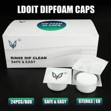 BUCICE Miếng bọt biển vệ sinh cốc dùng một lần cho kim xăm, Miếng bọt biển vệ sinh cốc màu xăm, Miếng bọt biển nhúng đầu kim một mảnh (24 CÁI/Hộp) - trắng - Xem 7