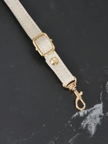 1pc Solid Color PU Adjustable Shoulder Strap, Replacement Crossbody Bag Strap Accessory - Beige - View 8