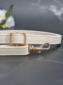 1pc Solid Color PU Adjustable Shoulder Strap, Replacement Crossbody Bag Strap Accessory - Beige - View 6