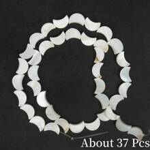 天然白色淡水貝殼珠子愛心十字星圓形珍珠穿珠，適用於珠寶製作DIY手鍊配件 - 貝珠 - 查看 13