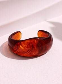 1 chiếc vòng tay nhựa trong suốt màu nâu hở cho nữ hình học không đối xứng rộng thời trang cổ điển trang sức vòng tay trong suốt 2024 mới - nhiều màu - Xem 12