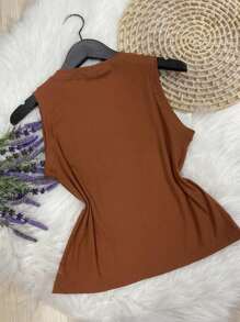 Women Tank Tops & Camis - 駝色 - 查看 2