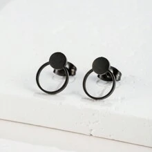 1 Pair Stainless Steel Ocean Wave Sun Rise  Stud Earrings Jewelry Hollow Earrings Gift - 457 - View 26
