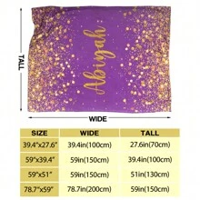 1入組個性化閃亮定制法蘭絨毛毯，字母定制您的名字法蘭絨毯，柔軟暖和的記憶紀念毛毯，是同學、朋友、家人和愛人的絕佳假日禮物，適用於午睡、露營和旅行 - 彩色 - 查看 2