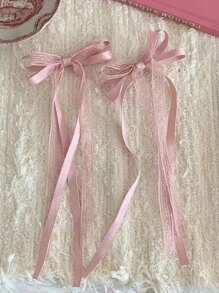 2 chiếc kẹp tóc công chúa dễ thương và đáng yêu cho bé gái, kẹp tóc nơ nhiều lớp phong cách múa ba lê cổ điển cho nữ sinh siêu tiên, trang trí tóc đuôi ngựa cho mùa tựu trường, trang phục hàng ngày, tiệc tùng, khiêu vũ khiêu vũ, quà tặng - 2 chiếc kẹp tóc nơ ruy băng ren - Xem 13