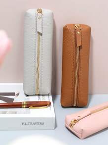 荔枝图案方形铅笔盒，韩版拉链清新文具袋创意男女通用笔筒收纳袋学生返校季必备，返校季，学习用品，铅笔袋，书包 - 單件 - 查看 6