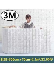 70cm x 3m 3D泡沫磚牆貼紙自粘牆紙防水客廳裝飾壁貼家居裝飾壁飾 - 彩色 - 查看 1