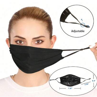 1 Stück leichter und atmungsaktiver schwarzer Masken, geeignet für Männer, Frauen und Teenager, mikro-transparente Masken, waschbar und komfortable Party-Masken, Tuch-Masken für Innen- und Outdoor-Sport