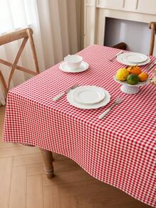 1 件简约圣诞红格子桌布，甜美喜庆的餐具柜/橱柜防尘罩布，日常家居装饰，适合野餐、露营、聚会、晚宴、生日、派对、节日、圣诞节、感恩节 - 紅色 - 查看 21