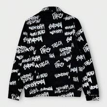 Over12 Chamarra de mezclilla con estampado de textos negra - Negro - Ver 2