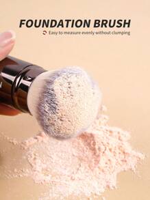 MAANGE 2 件装专业面部伸缩刷化妆刷腮红刷粉底刷散粉刷合成毛超柔软粉底刷适用于液体化妆品歌舞伎粉底刷在家或外出时使用 - 咖啡棕 - 查看 11