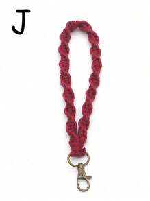 1pc Minimalist Woven Keychain For back to school - Khaki - View 12