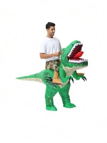 Adult Inflatable Dinosaur Costume Fun Costume Party For Men/Women Riding Tyrannosaurus Rex Inflatable Costumes - Green - View 4