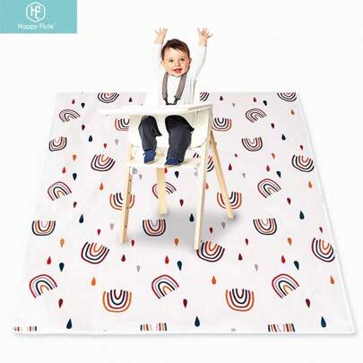 Splash Mat For High Chairs/Art/Craft Activities, Baby Non-Slip Food Splash Mat To Prevent Floor Stains During Feeding, Waterproof Floor Protector And Tablecloth