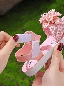 Nuevos sandalias de verano para niñas, zapatos antideslizantes para la playa para niñas estudiantes de talla mediana y bebés - Rosa - Ver 6