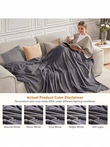 1 Pz Manta Microfibra Polar Lisa 2*2.20 mts Ultrasuave Cálida multicolor - Gris Oscuro - Ver 2