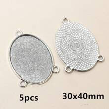 5-40 pièces Paramètres de cabochons pendentifs ovales à 3 boucles base vierge pour la fabrication de bijoux Collier Bracelet Accessoires de fabrication de bijoux