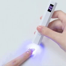 FollowBreak 1入組可攜式LED指甲燈，配備顯示屏幕，USB可充電凝膠指甲油烘乾器，適用於家庭DIY指甲藝術 - 白色 - 查看 8