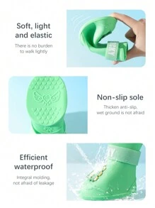 4pcs Silicone Large Dog Rain Boots, Waterproof Anti-Slip Pet Shoes, Easy To Clean One-Piece Design, Suitable For Medium And Large Pets - Multicolor - View 5