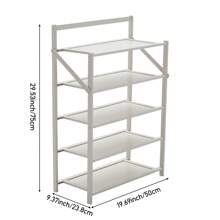 LIVINGANDHOME Living And Home Free Standing Foldable Shoe Storage,Bamboo Shoe Storage Rack Shoe Shelf,Home Door Shoe Shelf Organizer Rack,Installation-Free Multi-Layer Shoe Racks For Entryway, Corner,Closet, Hallway, Bedroom - White - View 11