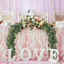 1入裝180cm/6尺人造尤加利花環，仿真銀元尤加利葉花綠色攀藤藤蔓，適用於婚禮背景拱門、桌面、牆面、派對、家居裝飾 - 多色 - 查看 7