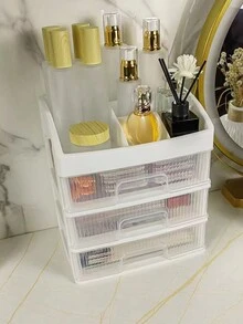 1 个带抽屉的办公桌收纳盒，大容量多层化妆品收纳盒，梳妆台塑料展示架，学校用品收纳架，分类收纳，适用于家庭、浴室、卧室书房、办公室收纳配件、化妆刷、记号笔盒、铅笔架、香水、化妆刷、钢笔、笔记、书籍、记事本、珠宝 - 彩色 - 查看 7