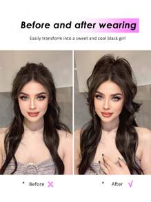 14inch Short Curly Synthetic Ponytail Hair Extension Heat Resistant Claw Pony Tail Wig Extensions Clip In Ponytail Hairpiece - Black Brown - View 5