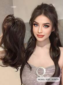 14inch Short Curly Synthetic Ponytail Hair Extension Heat Resistant Claw Pony Tail Wig Extensions Clip In Ponytail Hairpiece - Black Brown - View 2